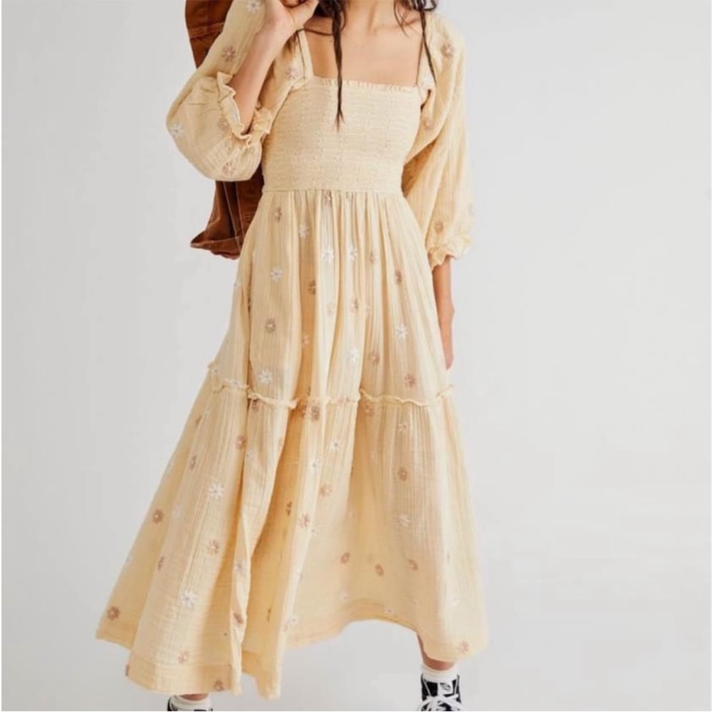 Free People Dahlia Embroidered Dress